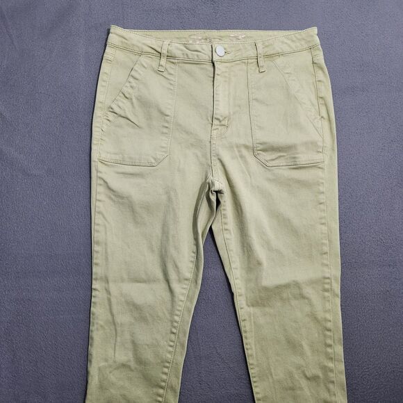 Seven7 Women 10 Green Utility High Rise Ankle Skinny Jeans - Picture 3 of 13